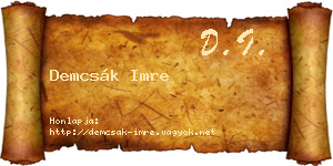 Demcsák Imre névjegykártya